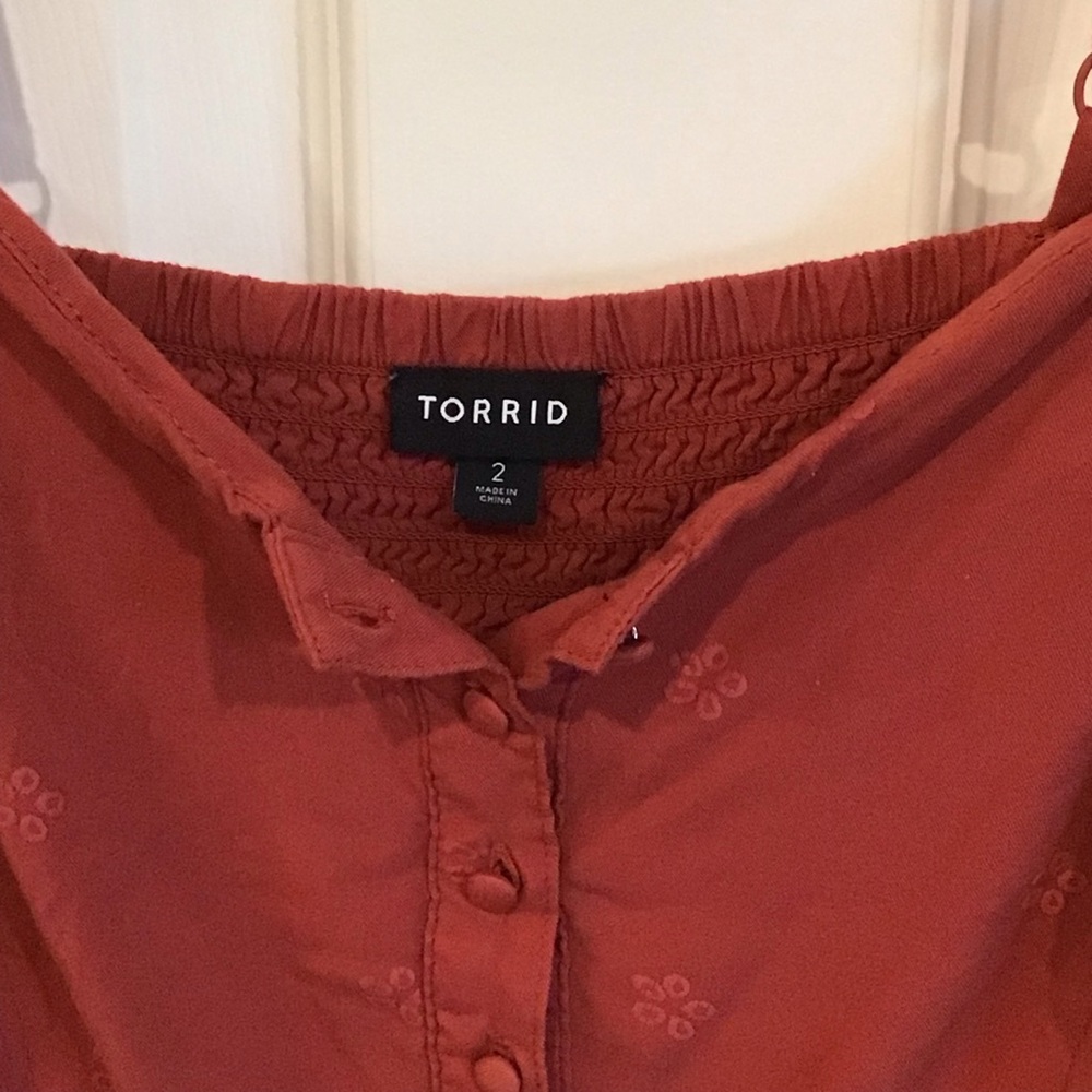 Torrid Rust Button-Up Romper Size 2 - Picture 3 of 9